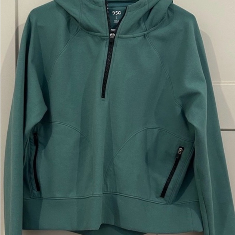 DSG Teal Green Quarter-Zip Hooded Pullover